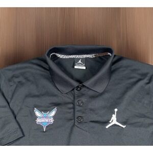 Jordan Charlotte Hornets‎ Performance Polo Men M Short Sleeve Basketball Shirt